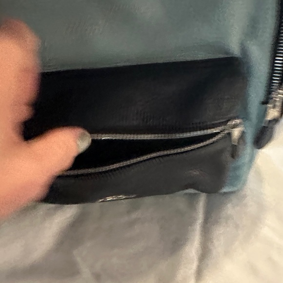 Coach Two-Tone Pebbled Leather Mini Backpack - Black & Light Blue main image 5